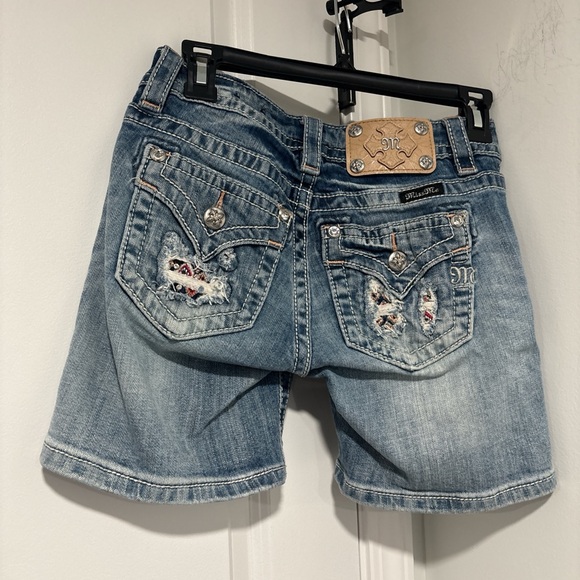 Miss Me Distressed Blue Denim Jean Shorts - Picture 5 of 7